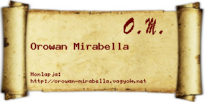 Orowan Mirabella névjegykártya